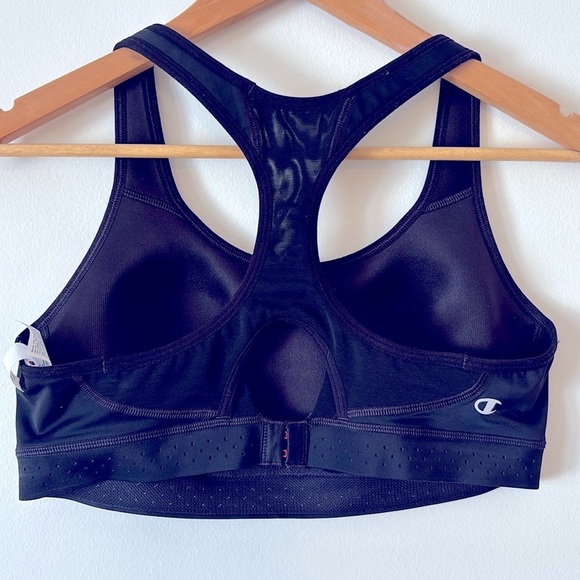 CHAMPION Performance Racerback Sports Bra Black Stretch Women's L - Picture 2 of 6